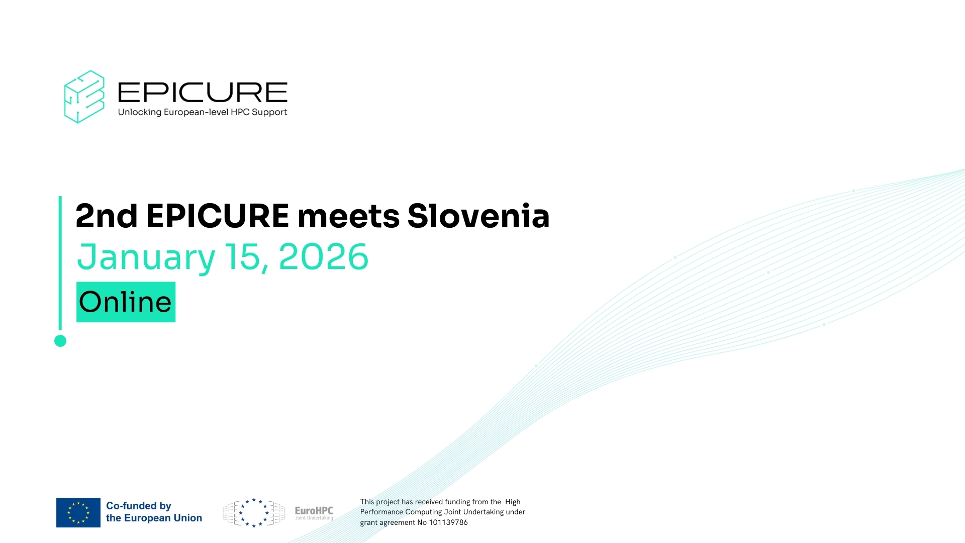 White banner promoting the 2nd EPICURE meets Slovenia event