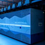 Image of a supercomputer with a blue filter