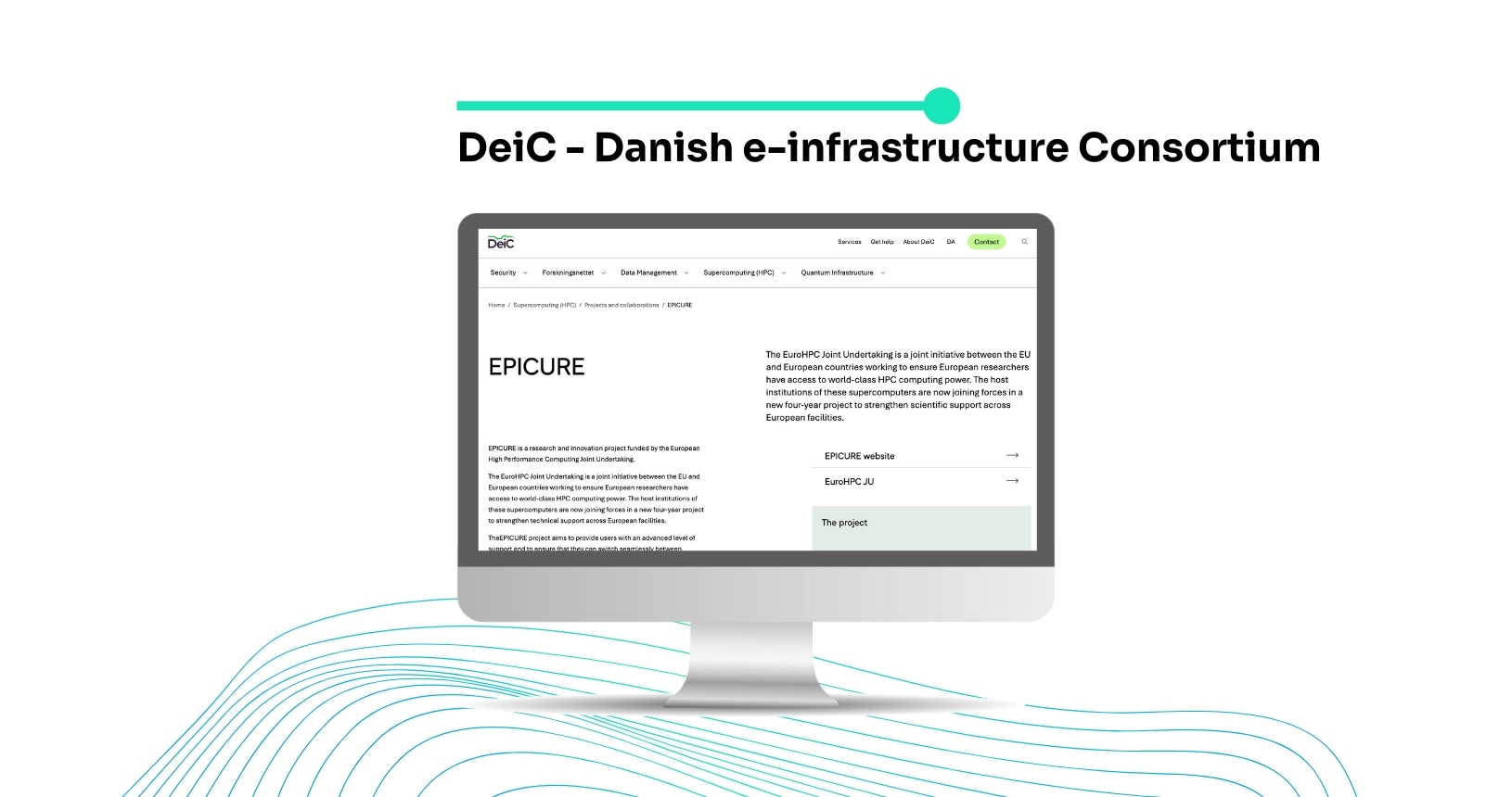 Computer screen with DeiC page open.