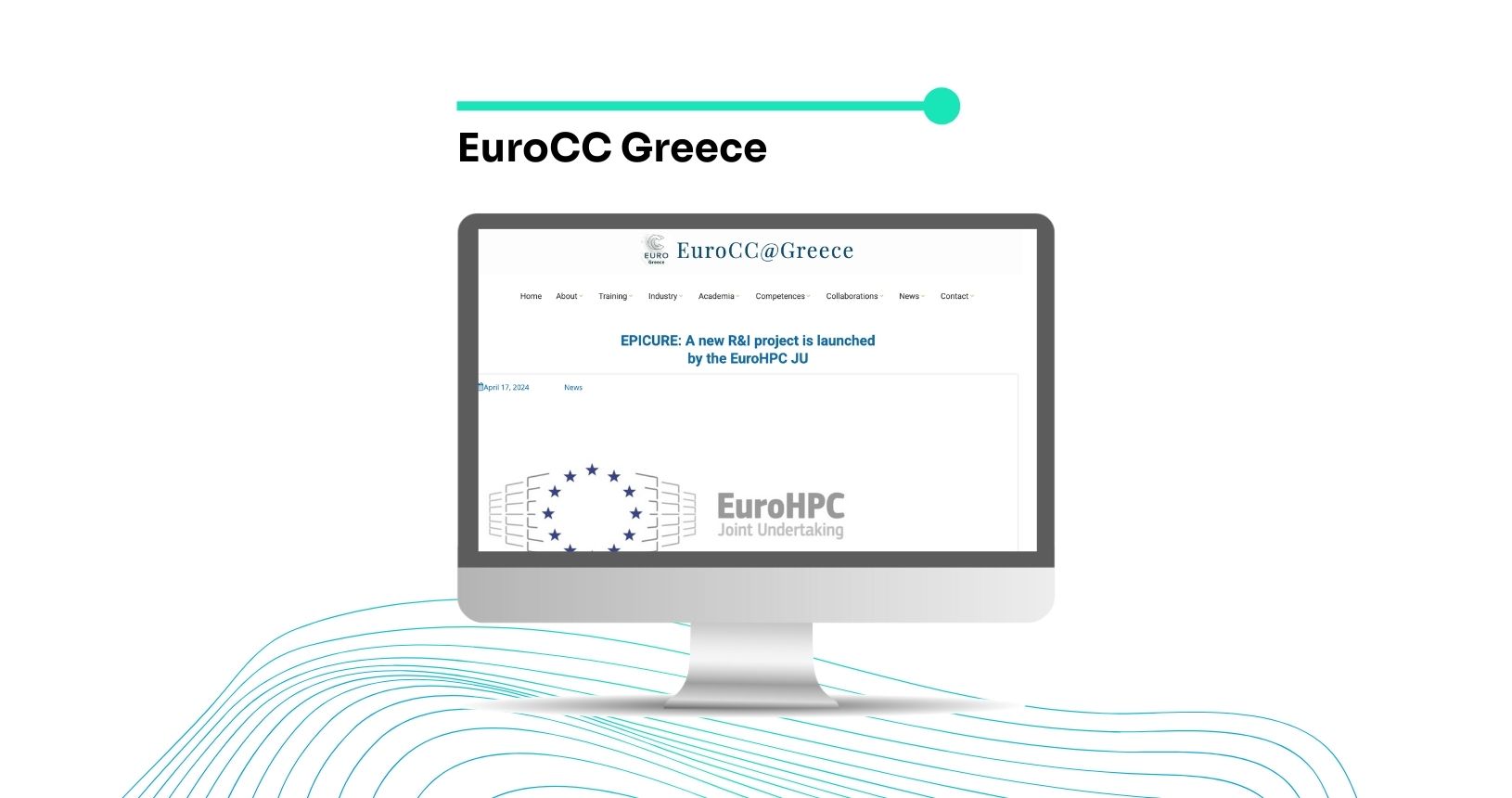 Computer screen with EuroCC Greece page open.