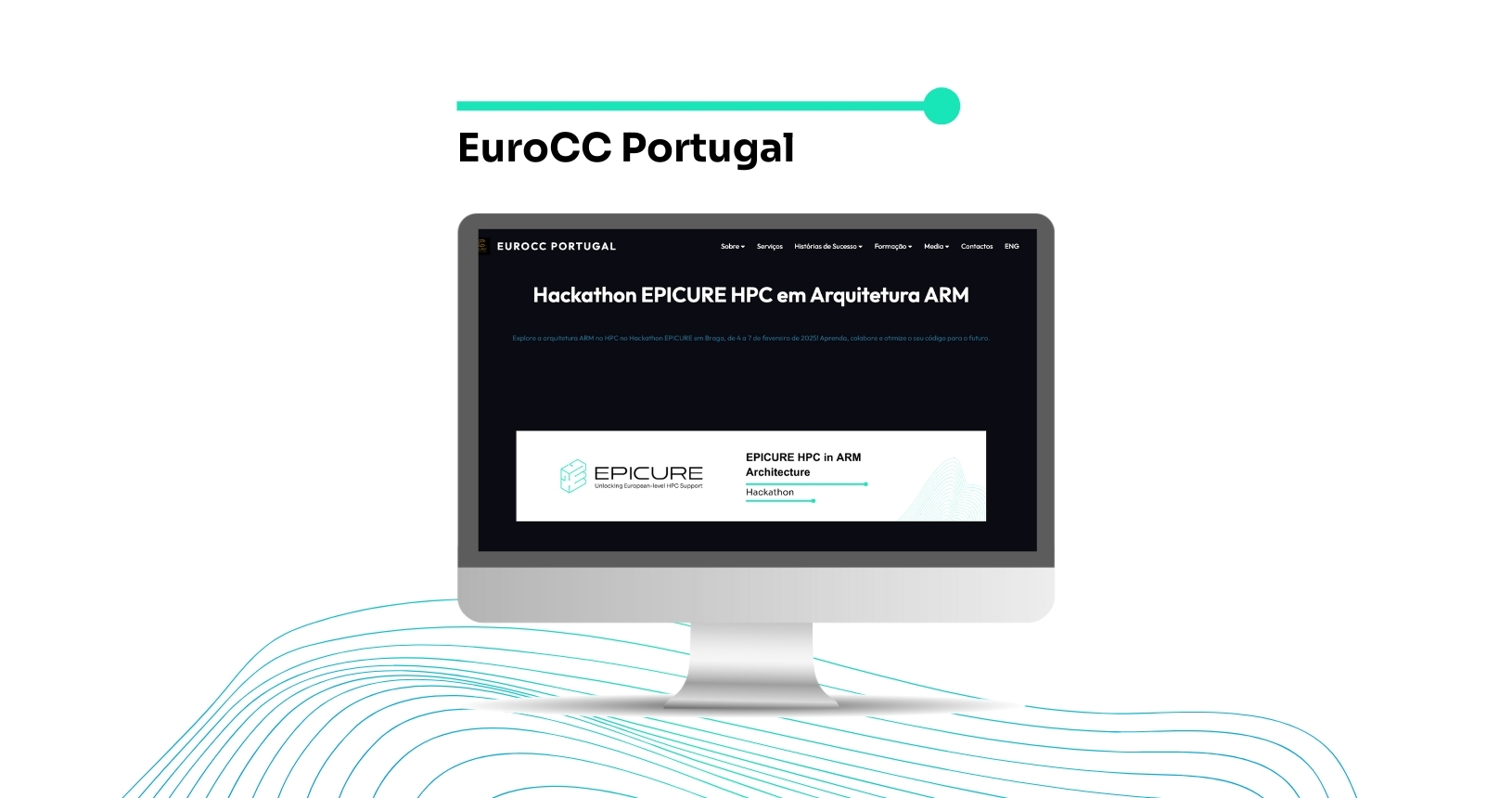 Computer screen with EuroCC Portugal page open.