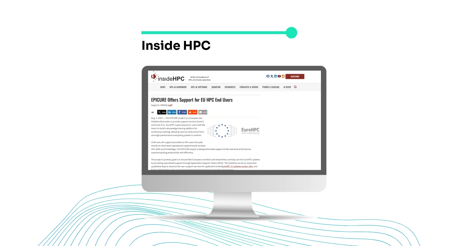 Computer screen with Inside HPC page open.