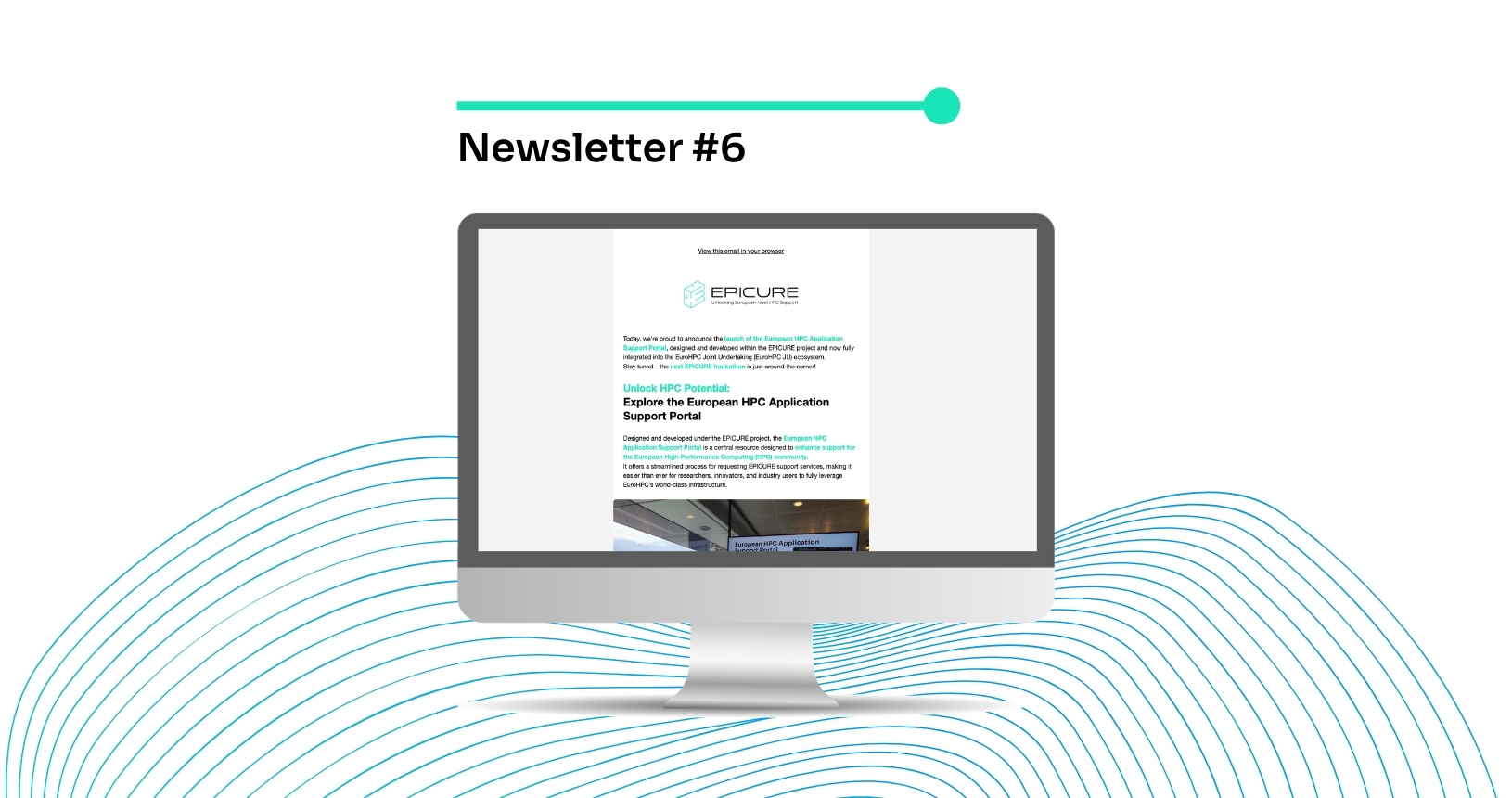 Computer screen with the 6th EPICURE's newsletter.