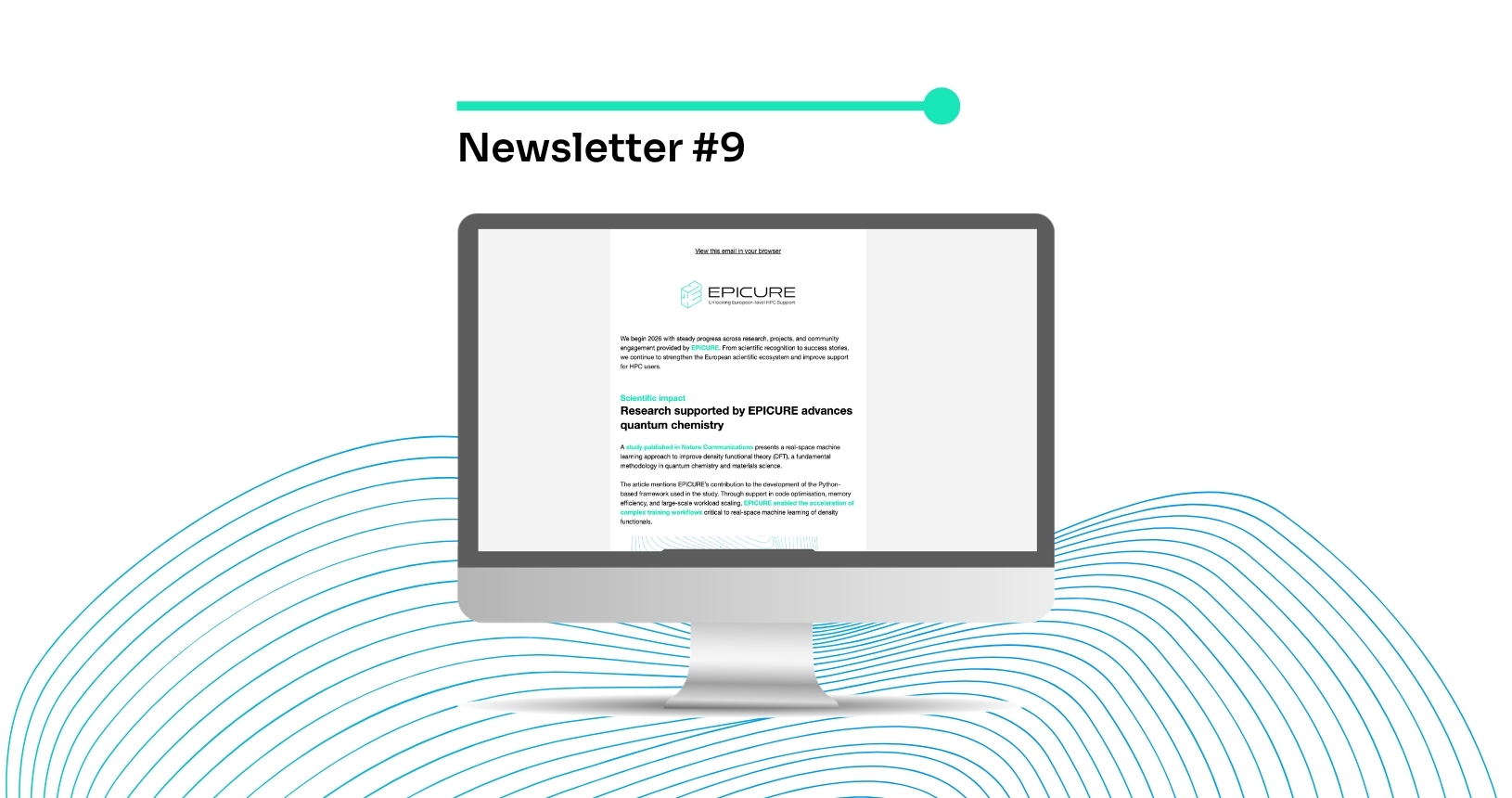 Computer screen with the 9th EPICURE's newsletter.