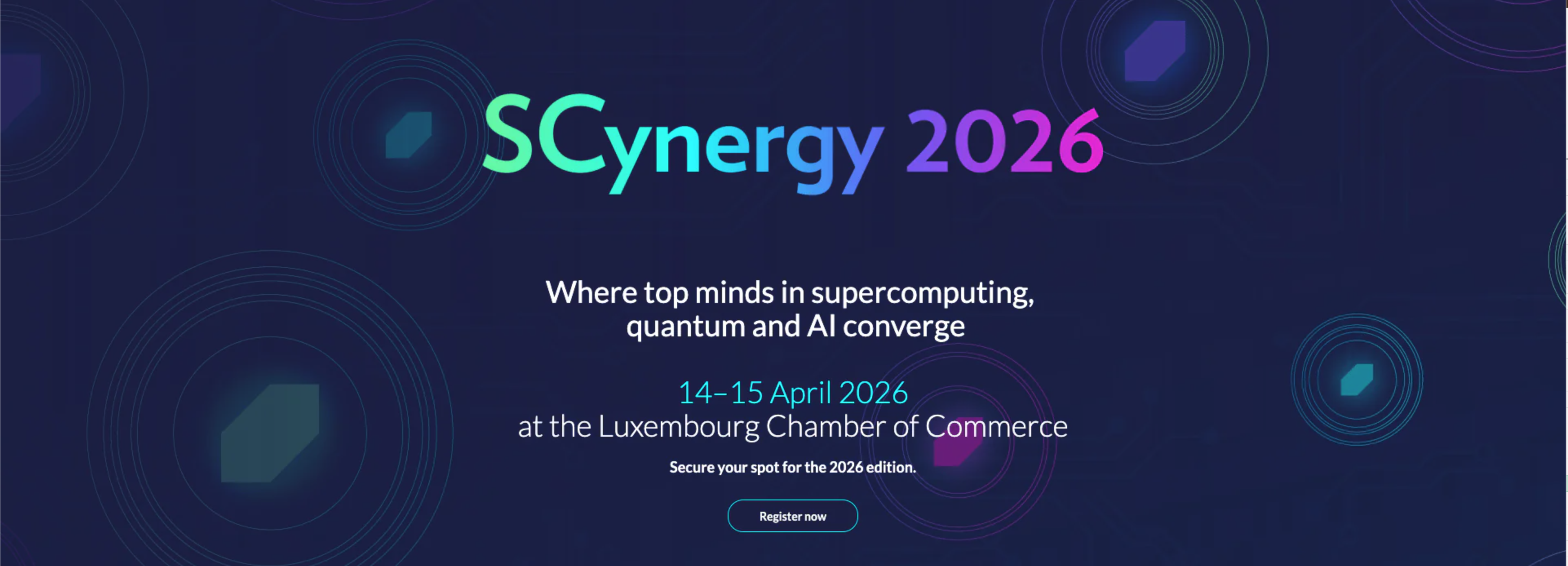 Dark blue banner for the SCynergy26.