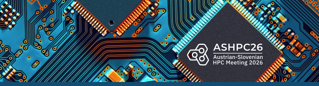 Blue banner for the Austrian-Slovenian HPC Meeting 2026.