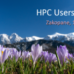 Promotional banner for KU KDM 2026 HPC Users’ Conference, showing spring flowers in the foreground and snow-covered mountains in the background, with event details “Zakopane, 13–15 April 2026.”