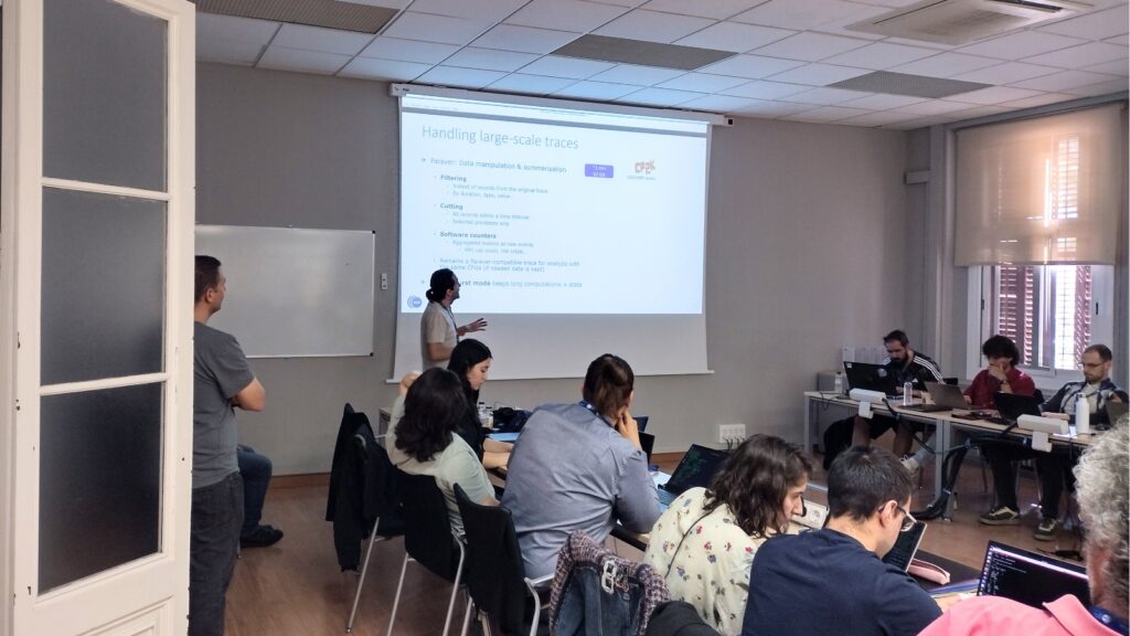 Participants attend a technical session on handling large-scale performance traces.