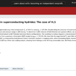 Screenshot of Condensed Matter page.