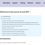 Screenshot of NAISS training course.